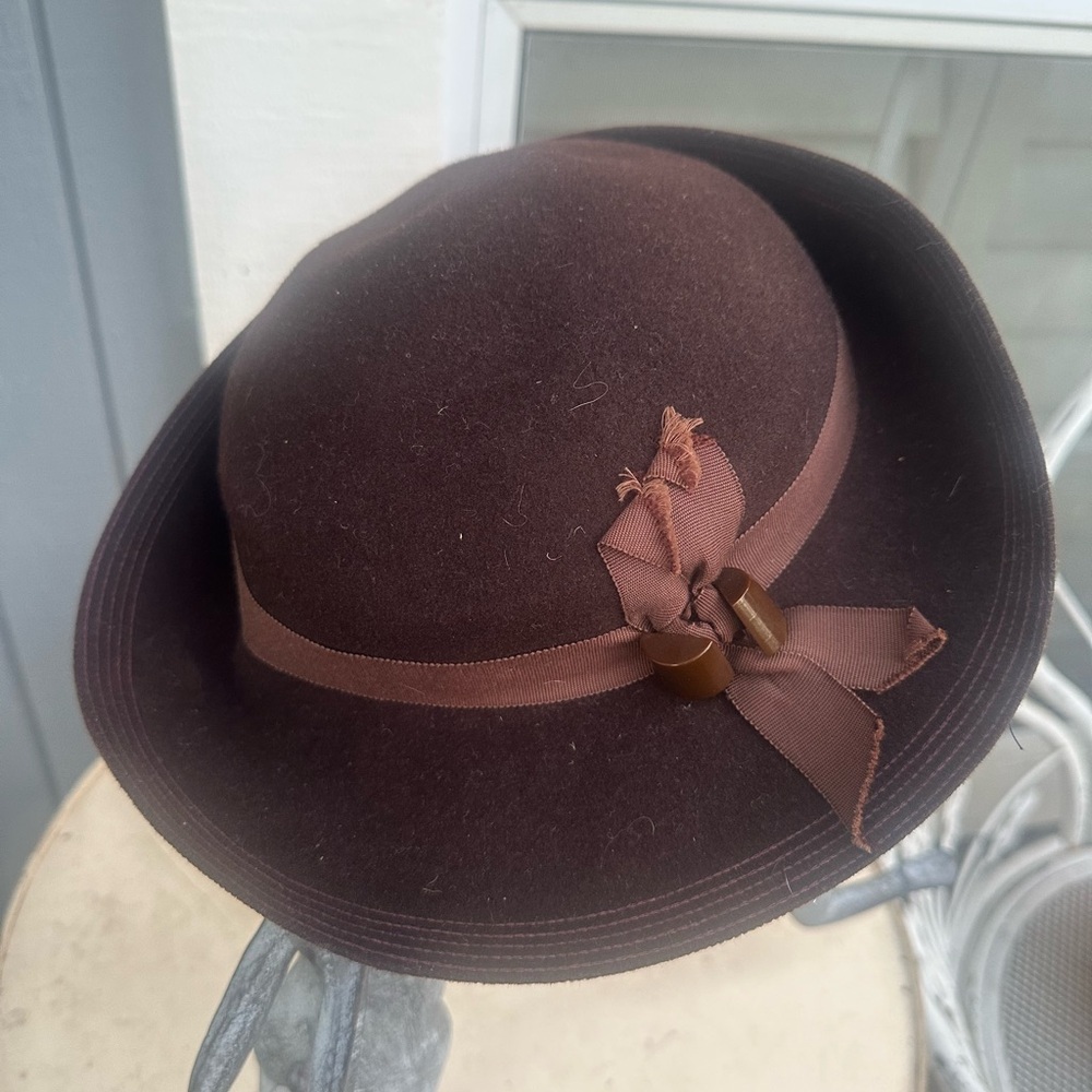 Vintage Brown Felt Women's Hat